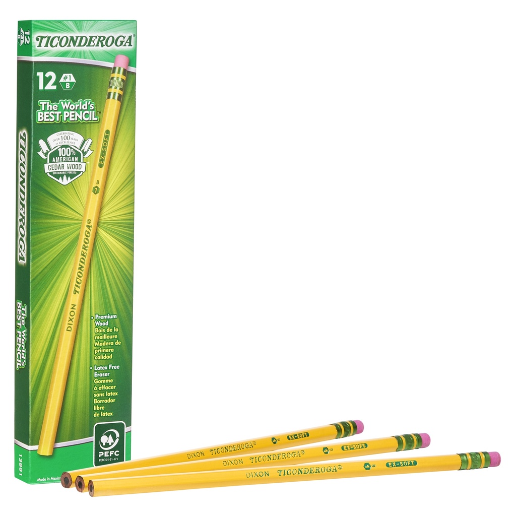 Original Ticonderoga® No. 1 Extra Soft Yellow Unsharpened Pencils 36ct