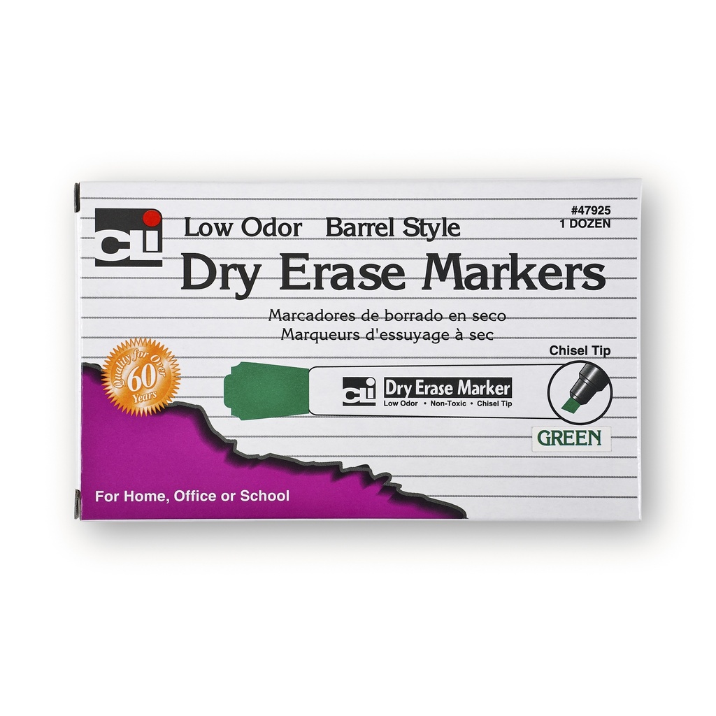 36ct Green Barrel Style Chisel Tip Dry Erase Markers