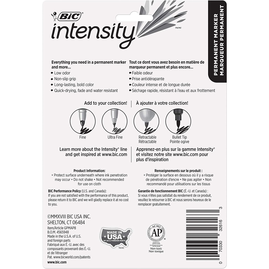 Intensity Fine Point Permanent Markers 24ct in 8 colors