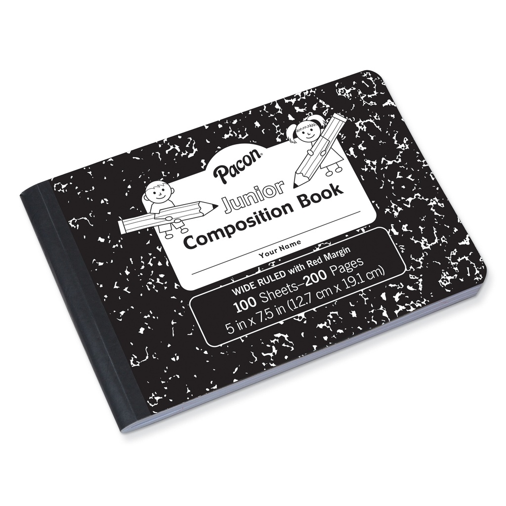 Junior 5" x 7.5" Black Marble Composition Books Pack of 12