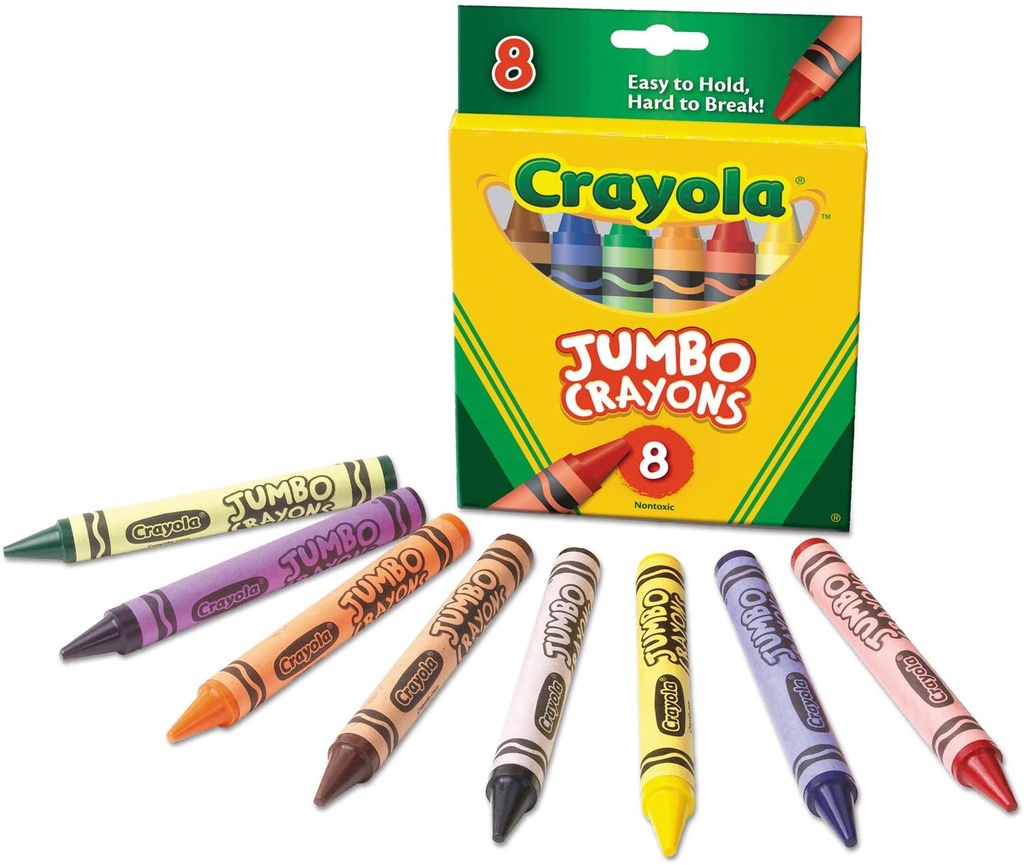 Large Crayons, Tuck Box, 8 Colors/Box - Pointer Office Products