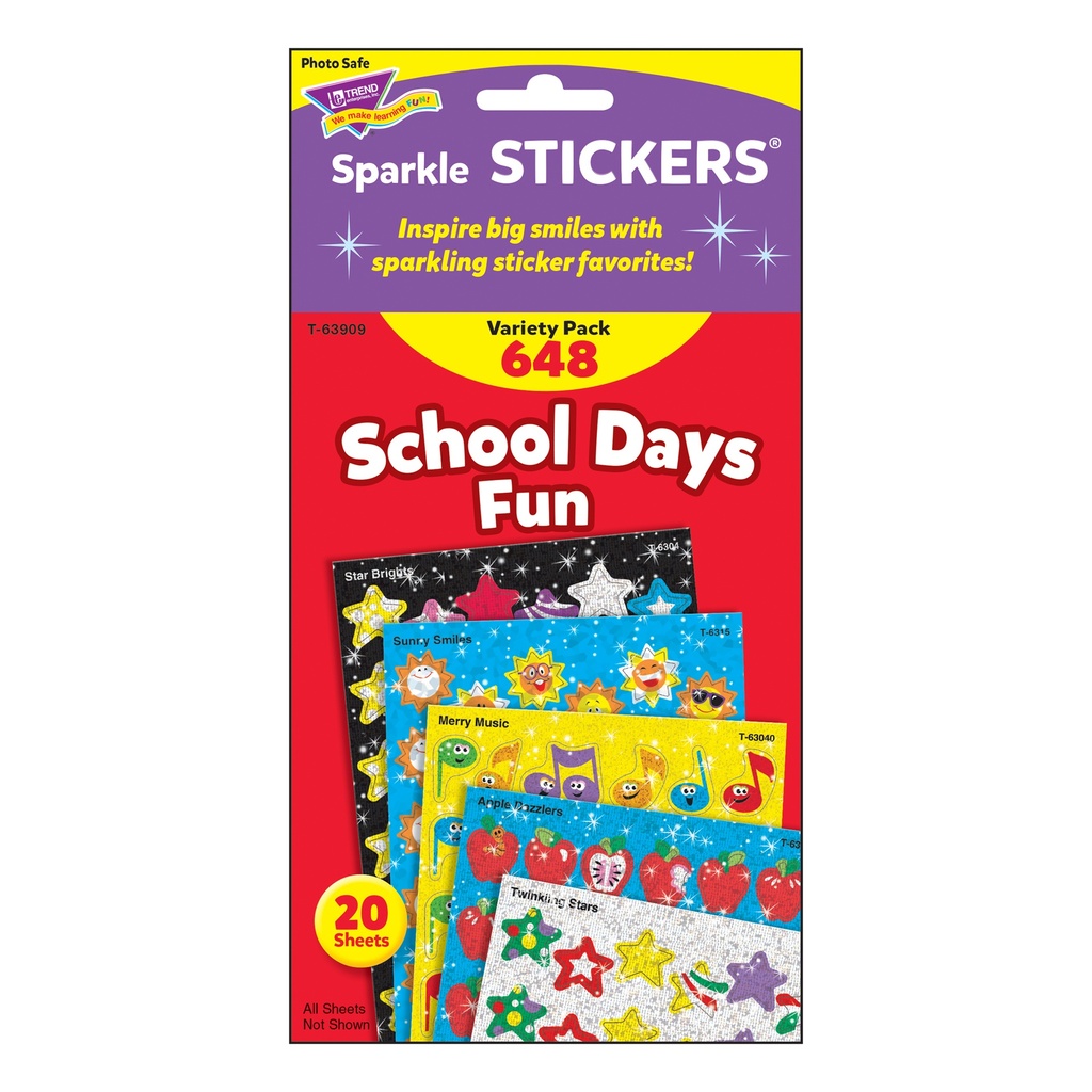 School Days Sparkle Stickers® Variety Pack