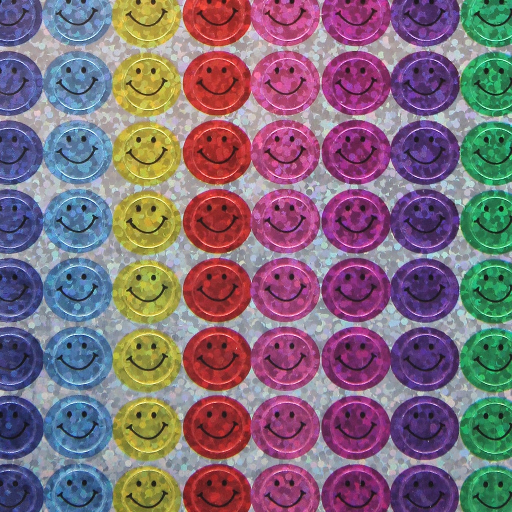 Multi Color Mini Happy Face Sparkle Stickers Valu-Pak 2,640ct