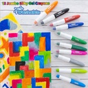 36 Washable Jumbo Silky Gel Crayons in 12 Assorted Colors