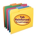 Reinforced 1/3-Cut Tab Letter Size Assorted Colors File Folders Box of 100