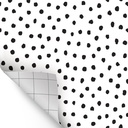 Black Painted Dots Peel and Stick Decorative Paper Roll 17.5" x 10' 