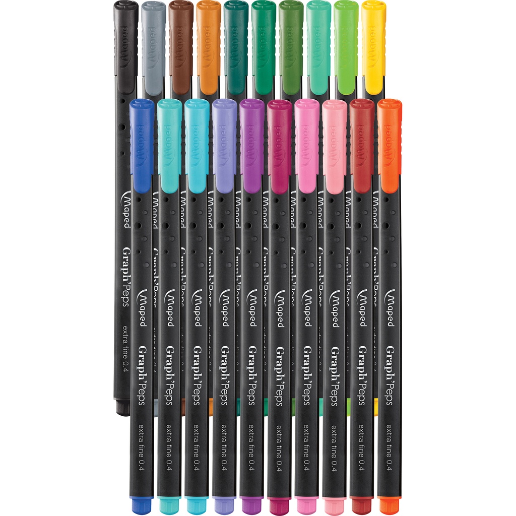 Graph'Peps 0.4mm Fine Felt Tipped Pens Pack of 20