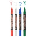 Bistro Fine Tip Chalk Markers 4-Color Set: Red, Green, Blue, White 