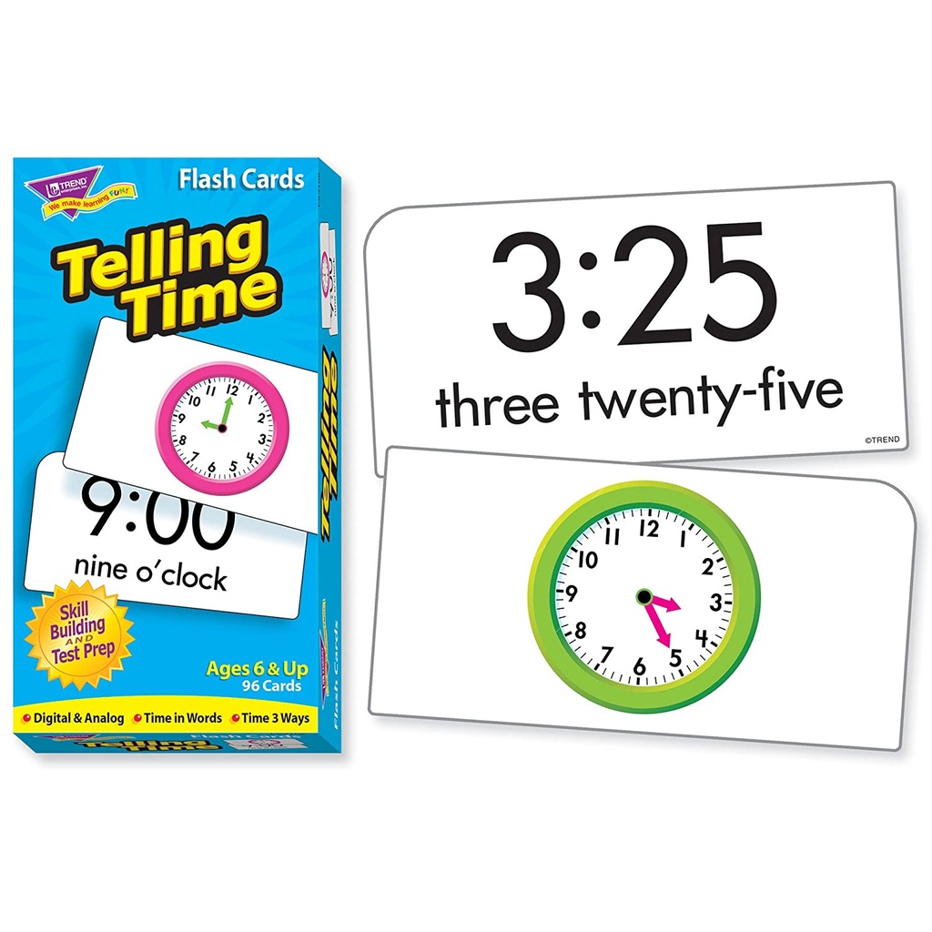 Telling Time Skill Drill Flash Cards