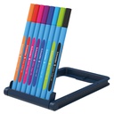 Assorted Slider Edge XB Ballpoint Pens in 8 Ink Colors in Adjustable Case Stand