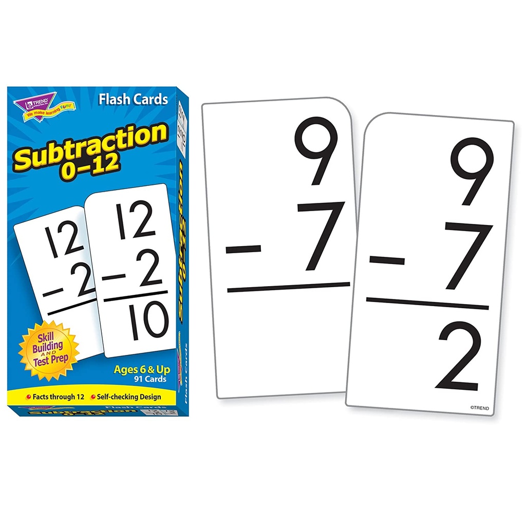 Subtraction 0-12 Skill Drill Flash Cards