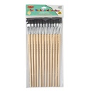 Natural Bristle Long Handle Size 18 Flat Easel Brushes Pack of 12