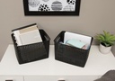 Large Black Plastic Weave Bins Set