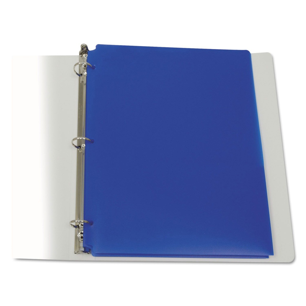 Blue Two-Pocket Poly Folders with Three-Hole Punch Box of 25
