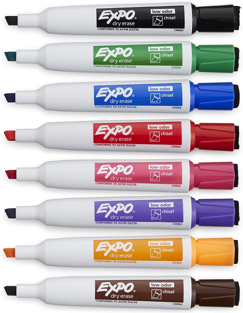 8 Color Chisel Tip Expo Magnetic Dry Erase Markers
