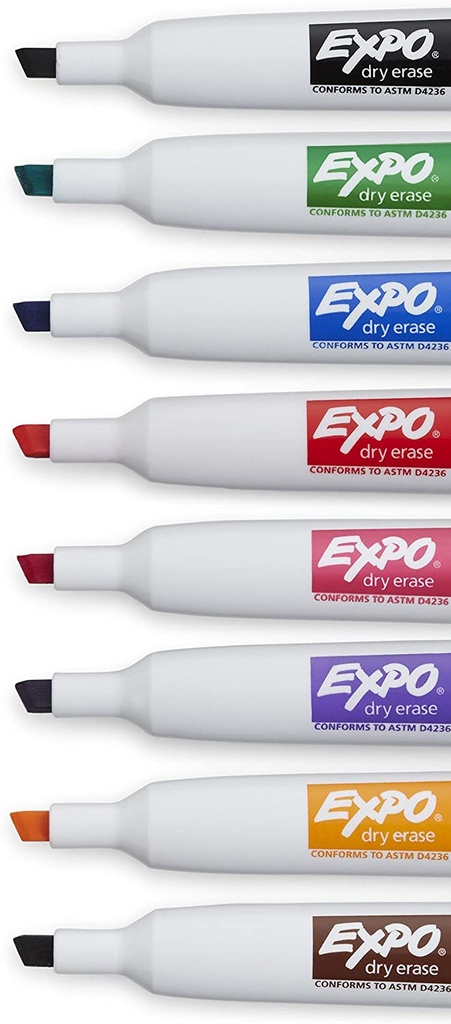 8 Color Chisel Tip Expo Magnetic Dry Erase Markers