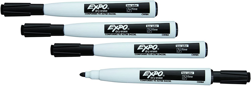 4ct Black Fine Expo Magnetic Dry Erase Markers