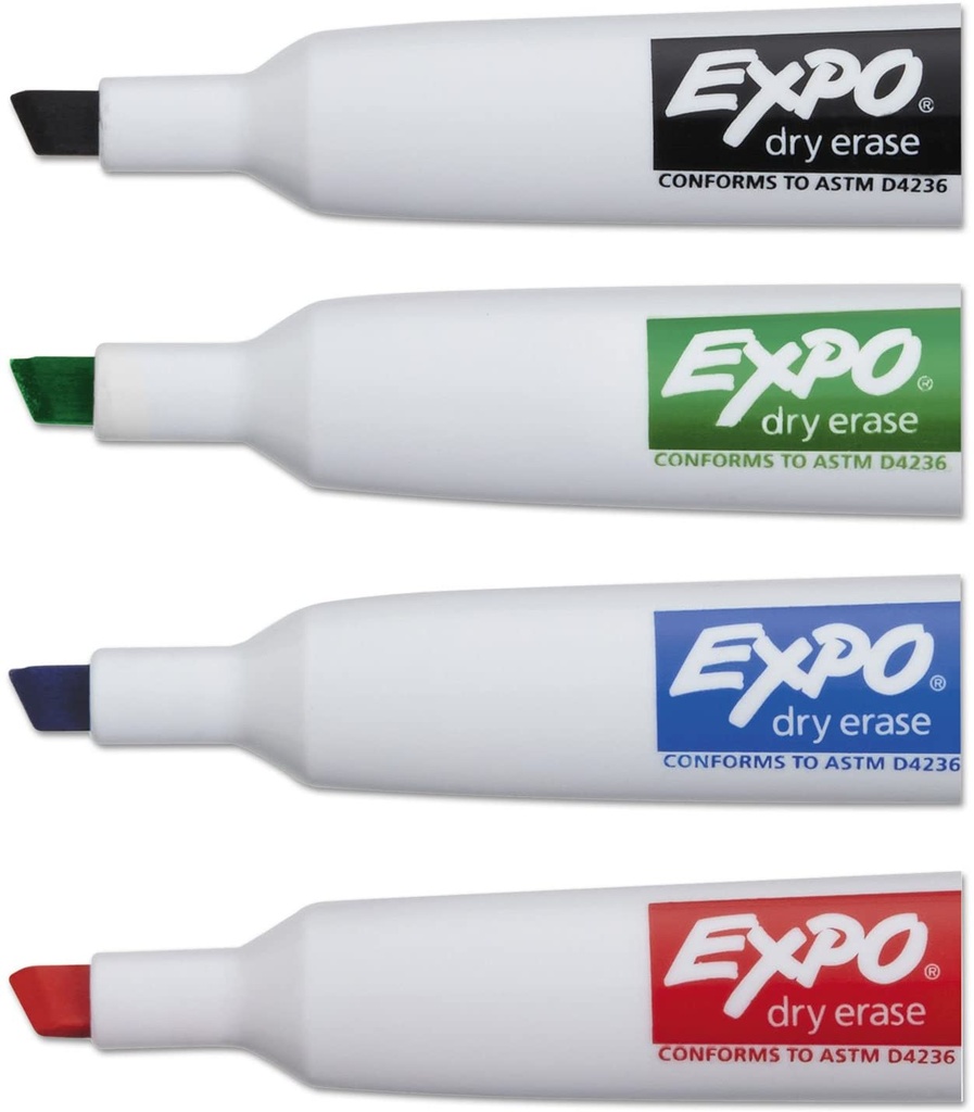 4 Color Chisel Tip Expo Magnetic Dry Erase Markers