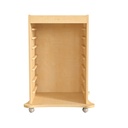 Wooden Mobile Accessory Panels Storage Cart with Locking Caster Wheels