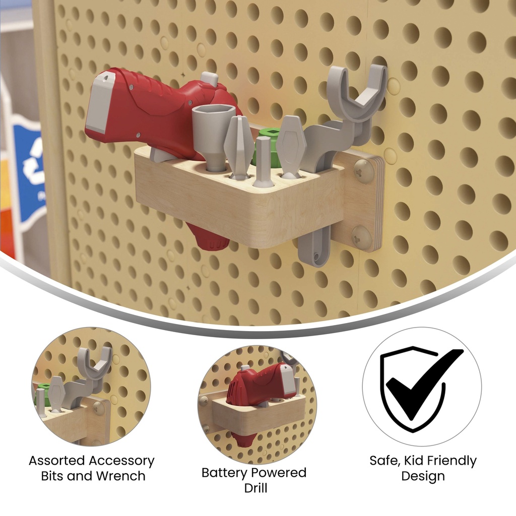 Tools & Holder for Screws and Peg System Activity Board Accessory Panel