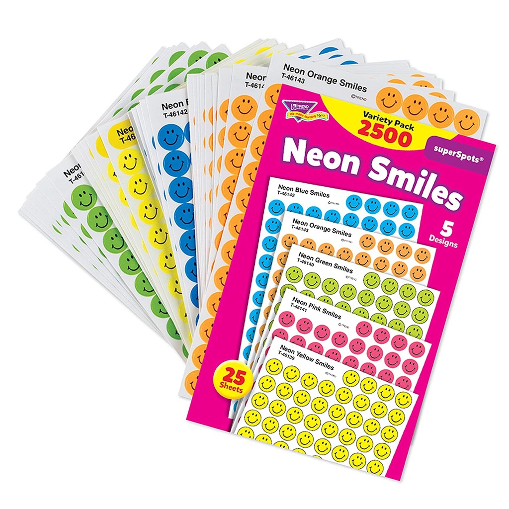 Neon Smiles SuperSpots Stickers