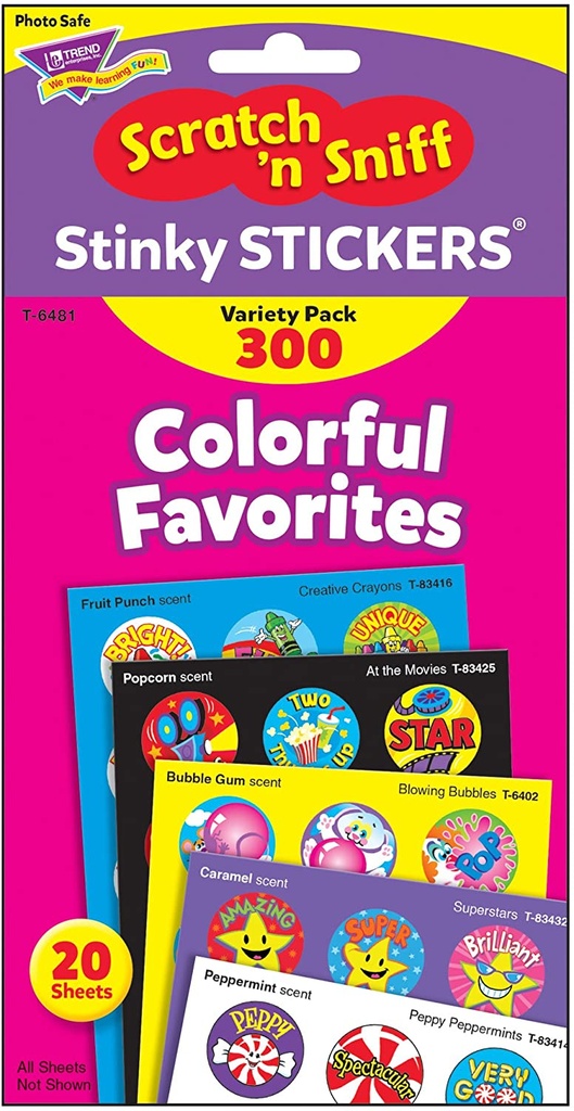 Colorful Favorites Stinky Stickers Variety Pack