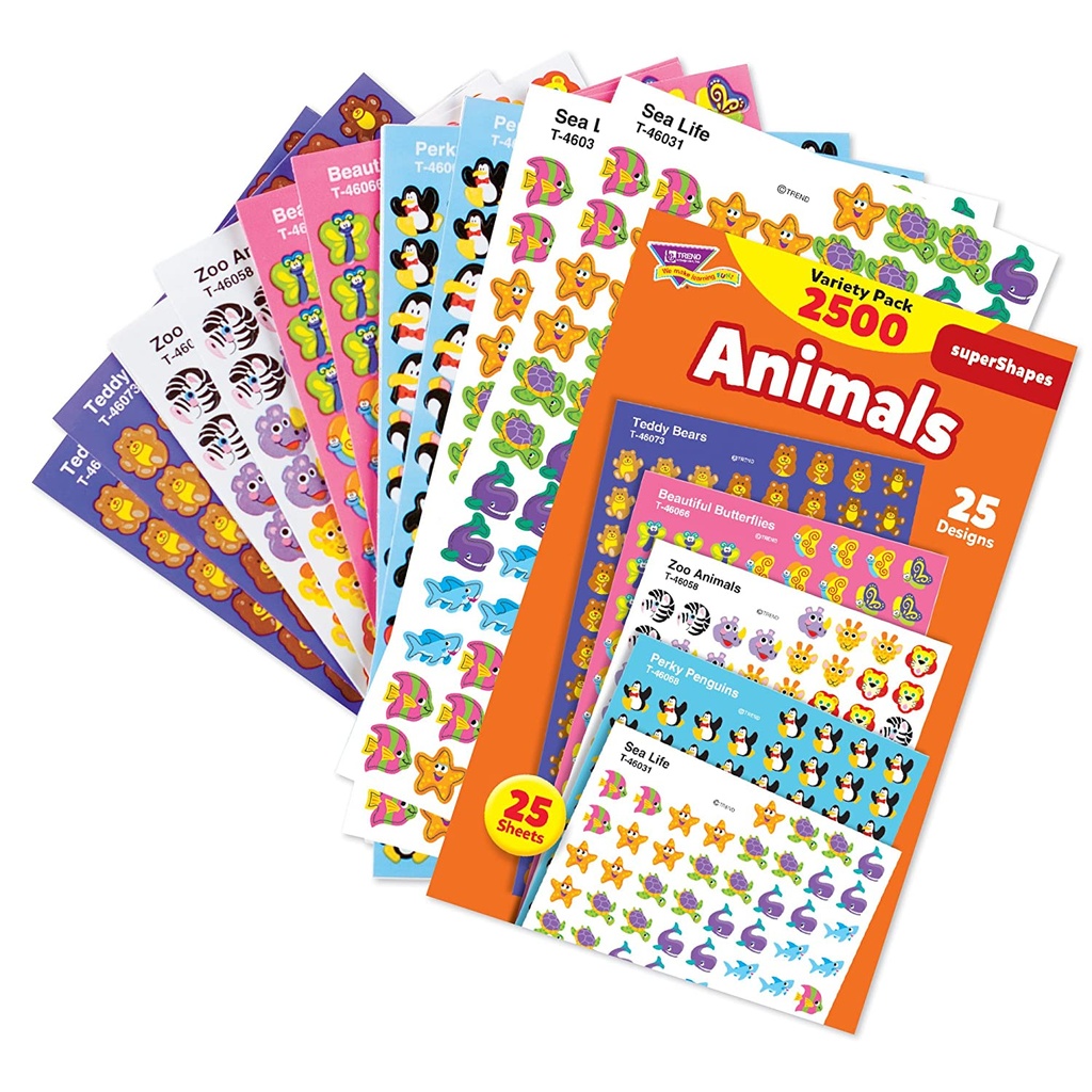 Animals SuperShapes Stickers Variety Pack