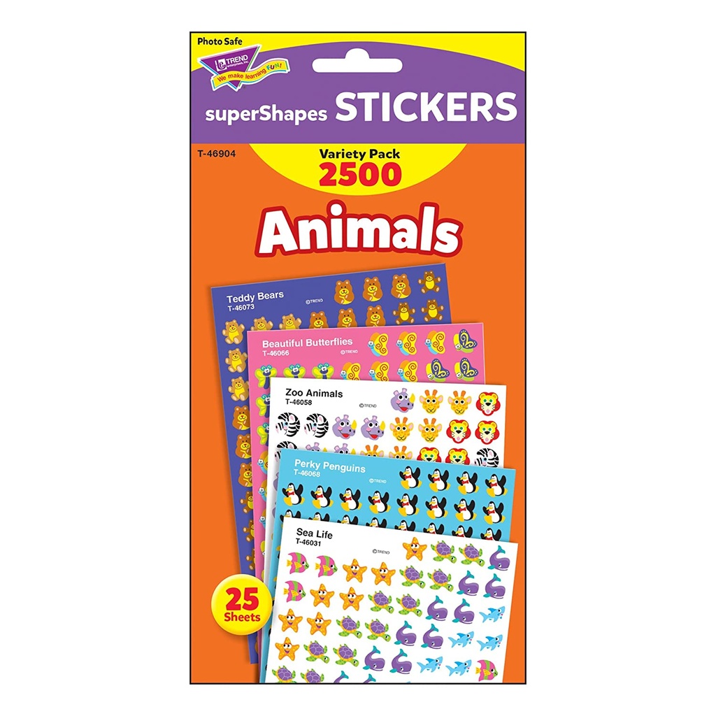 Animals SuperShapes Stickers Variety Pack