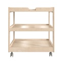 Wooden 3 Shelf Mobile Storage Cart with Locking Caster Wheels