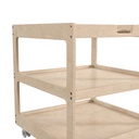 Wooden 3 Shelf Mobile Storage Cart with Locking Caster Wheels