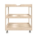 Wooden 3 Shelf Mobile Storage Cart with Locking Caster Wheels