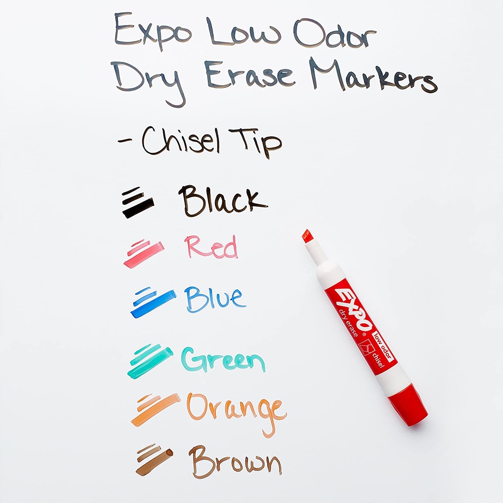 Expo Low Odor Organizer with Chisel Tip Dry Erase Markers Each