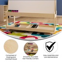 Wooden 2 Sided 4 Person Art Station with Storage and Locking Caster Wheels