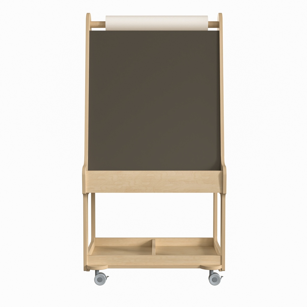 Wooden 2 Sided Art Station with Storage and Locking Caster Wheels