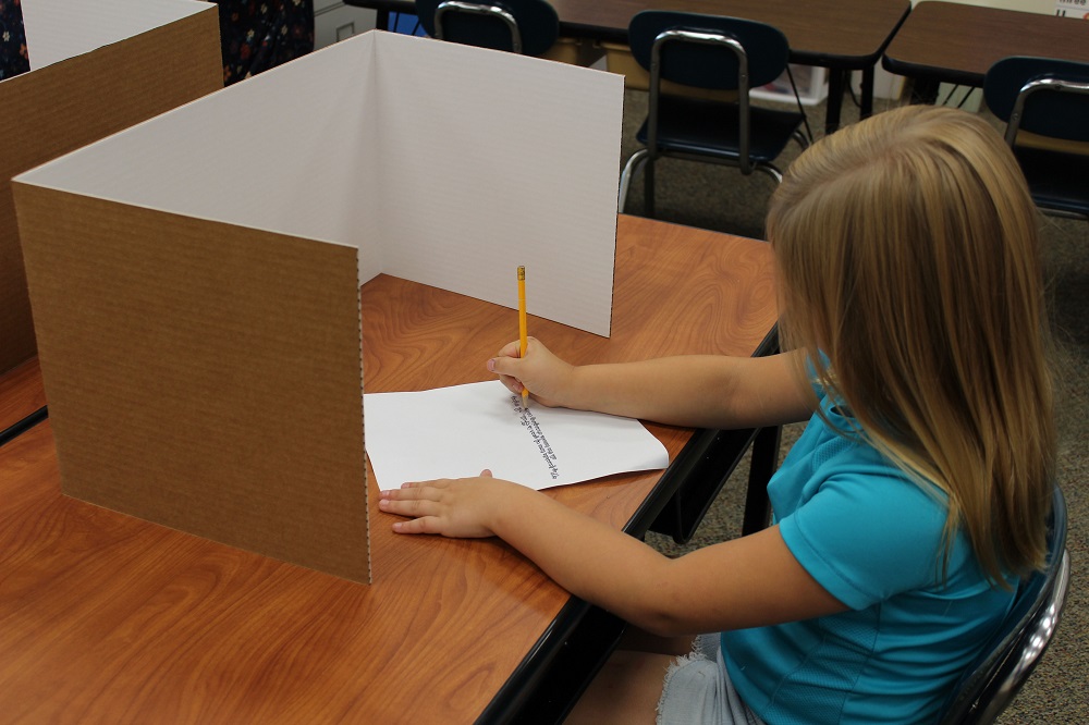 24ct White 18" Corrugated Paper Study Carrel