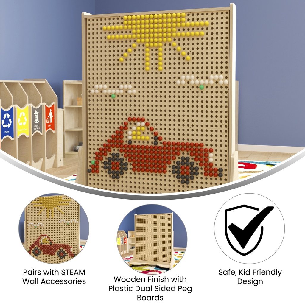 Double Sided Freestanding Peg System Activity Board