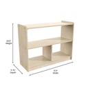 Modular Wooden 3 Section Open Storage Unit