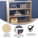 Wooden 3 Shelf Open Storage Unit