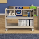 Wooden 3 Shelf Mobile Storage Cart with Locking Caster Wheels