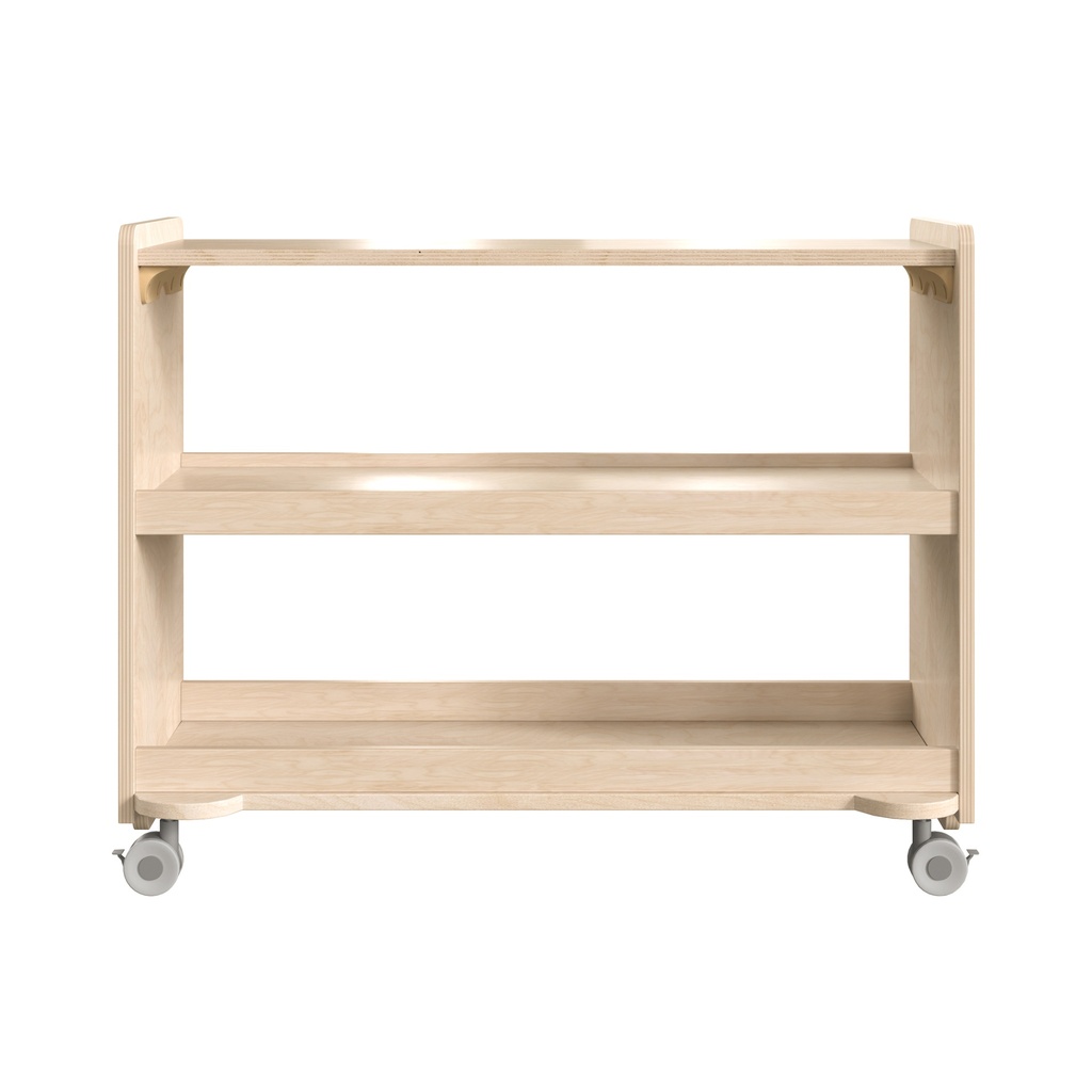 Wooden 3 Shelf Mobile Storage Cart with Locking Caster Wheels