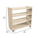 Wooden 4 Shelf Mobile Storage Cart with Locking Caster Wheels