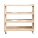 Wooden 4 Shelf Mobile Storage Cart with Locking Caster Wheels