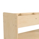 Wooden 3 Cubby/2 Shelf Mobile Storage Cart with Locking Caster Wheels
