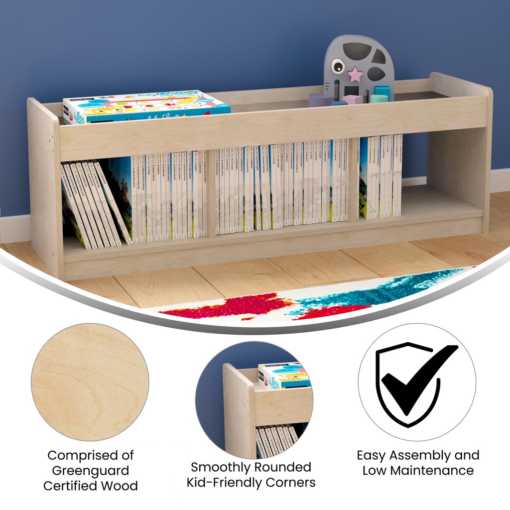 Modular Wooden 2 Sided 3 Section Open Storage Unit with Mirrored Top