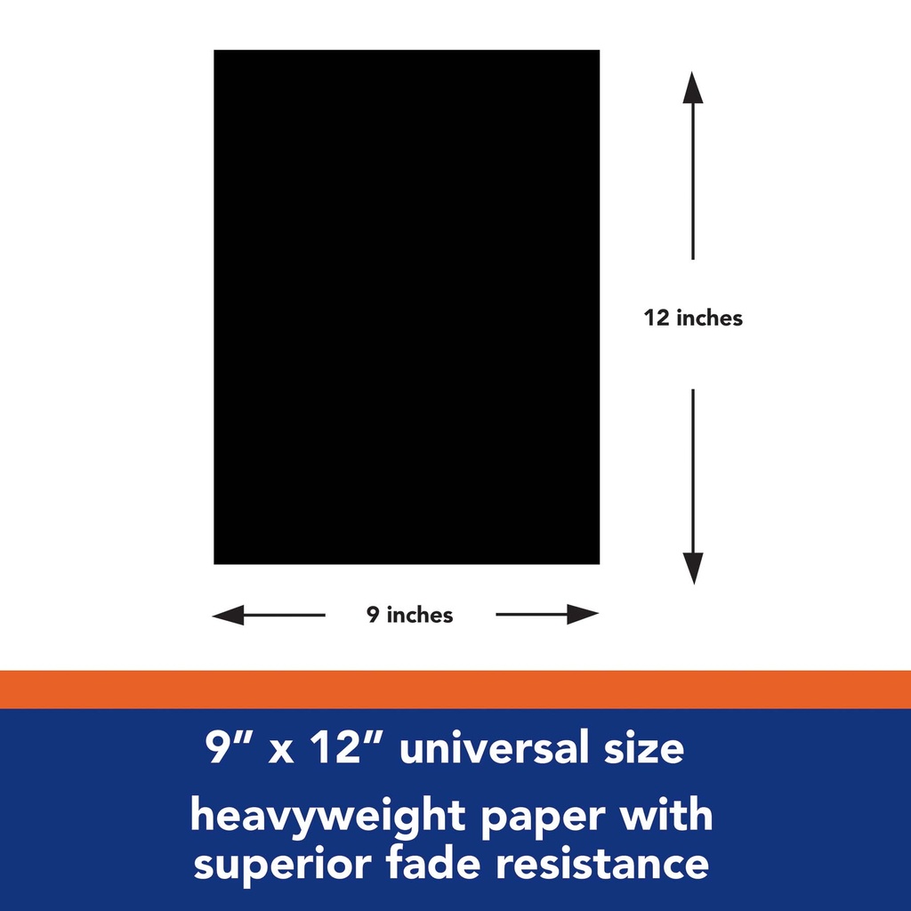 9x12 Black Tru-Ray Construction Paper 50ct Pack