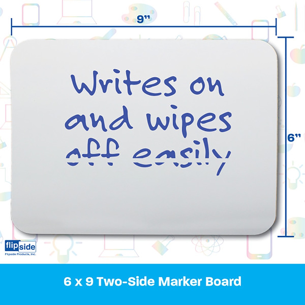 Two-Sided 6" x 9" Dry Erase Marker Boards Class Pack of 12