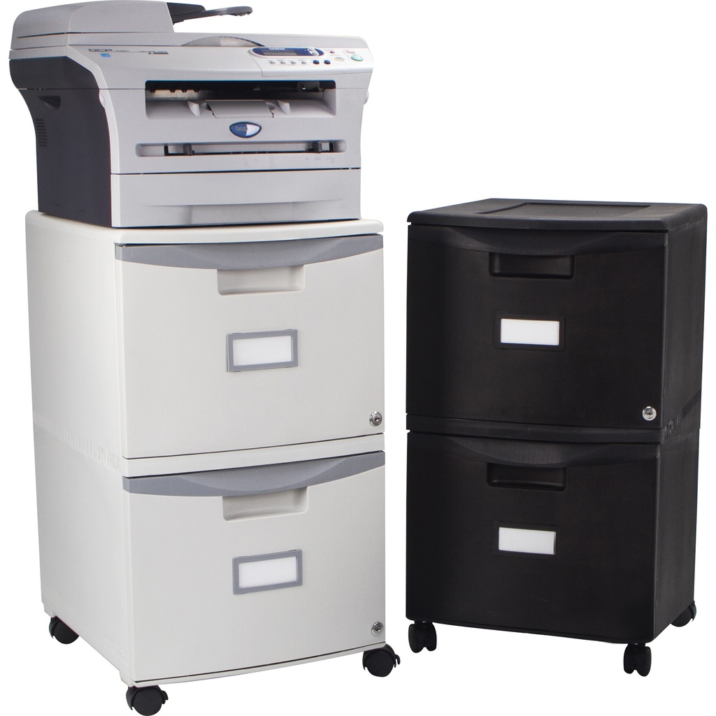 2 Drawer Mobile File Cabinet with Lock Black and Blue (61315U01C STX)