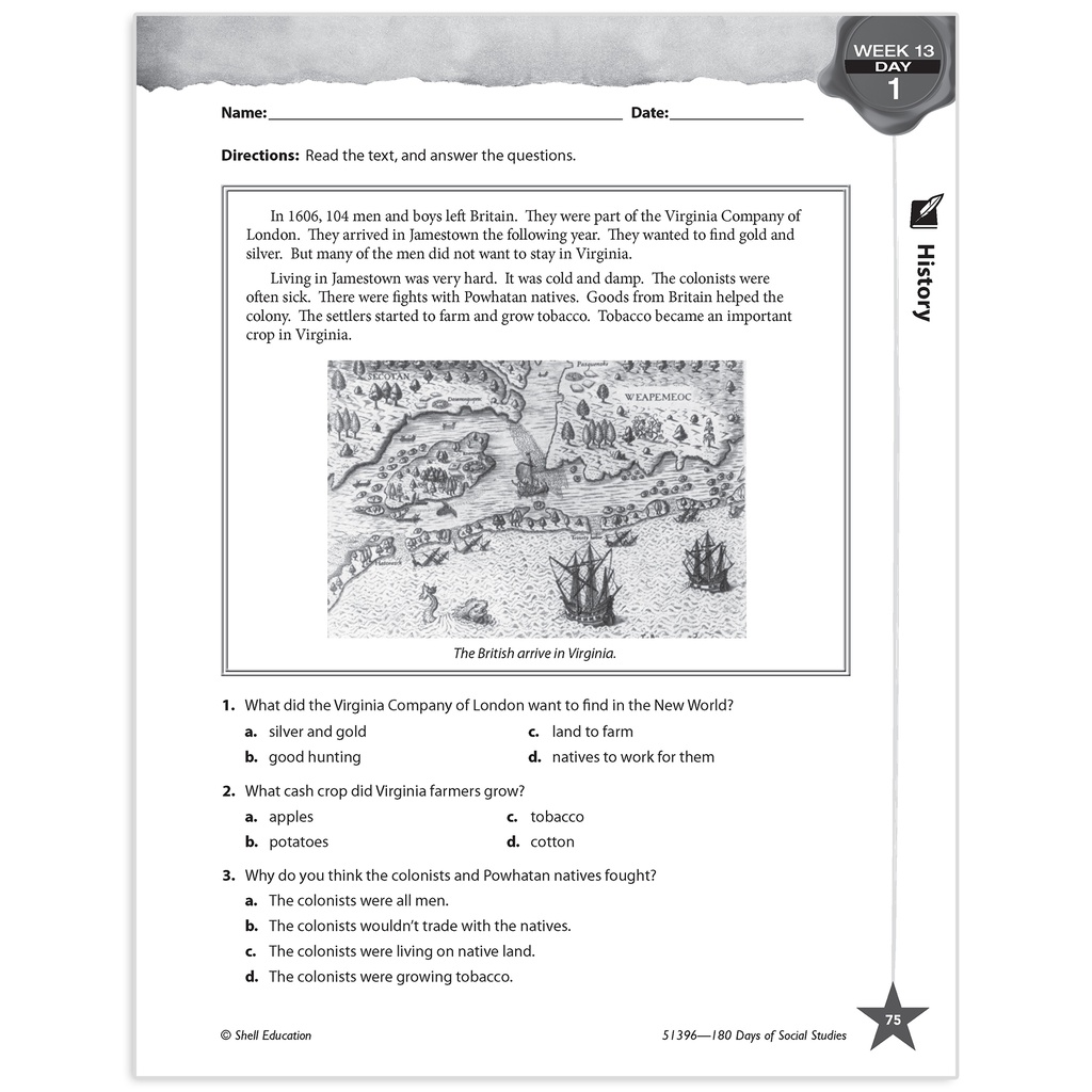 180 Days of Social Studies for 3rd Grade