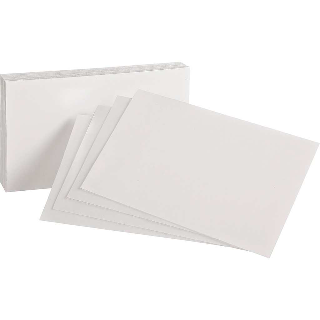 Oxford White Index Cards 3" x 5" Blank 10 pack