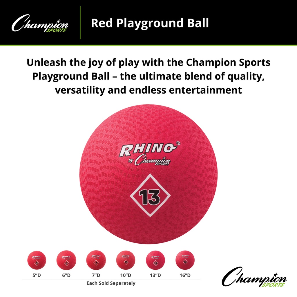 13" Red Playground Ball